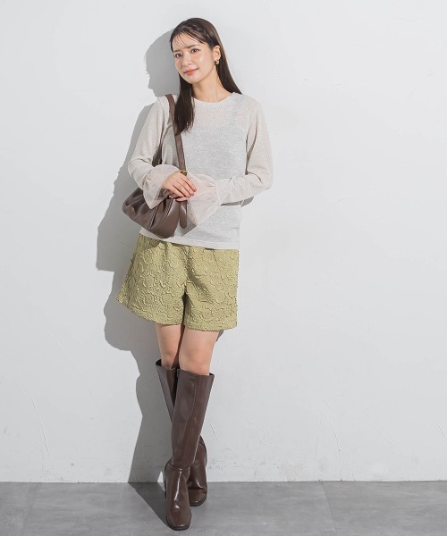 VICKY(ビッキー)の「ふくれジャガードショートパンツ≪手洗い可能≫(その他パンツ・レディース・オフホワイト/ブラック/ベージュ/グリーン・M)」の19枚目の写真