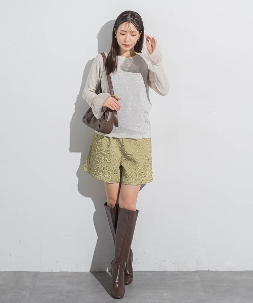 VICKY(ビッキー)の「ふくれジャガードショートパンツ≪手洗い可能≫(その他パンツ・レディース・オフホワイト/ブラック/ベージュ/グリーン・M)」の15枚目の写真