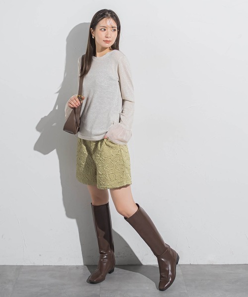 VICKY(ビッキー)の「ふくれジャガードショートパンツ≪手洗い可能≫(その他パンツ・レディース・オフホワイト/ブラック/ベージュ/グリーン・M)」の17枚目の写真