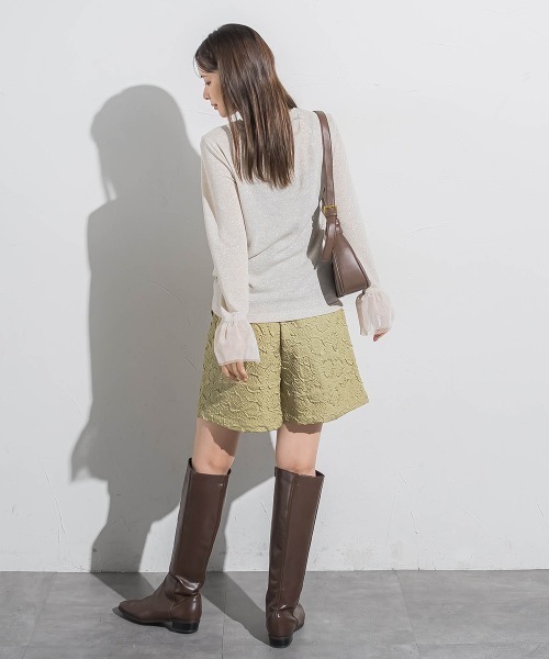 VICKY(ビッキー)の「ふくれジャガードショートパンツ≪手洗い可能≫(その他パンツ・レディース・オフホワイト/ブラック/ベージュ/グリーン・M)」の12枚目の写真