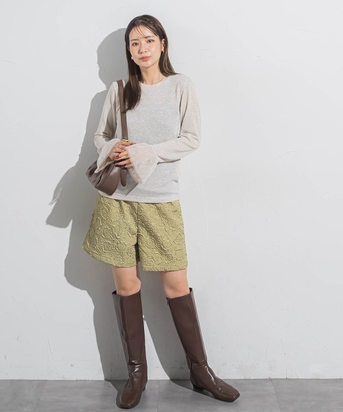 VICKY(ビッキー)の「ふくれジャガードショートパンツ≪手洗い可能≫(その他パンツ・レディース・オフホワイト/ブラック/ベージュ/グリーン・M)」の14枚目の写真