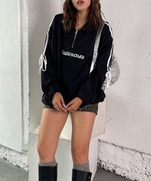 ROGER AND RAW（ロジャーアンドロウ）の「サイドリボンハーフジップスウェットプルオーバー（スウェット）」