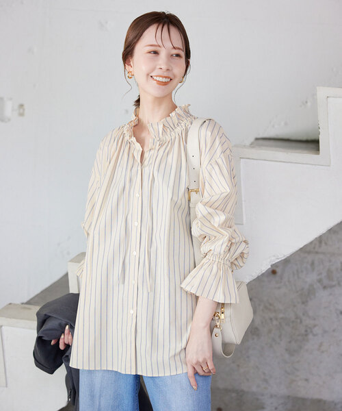 SLOBE IENA(スローブイエナ)の「《追加》タイプライターフリルカラーブラウス(シャツ/ブラウス・レディース・ホワイト/ベージュ・FREE)」の16枚目の写真