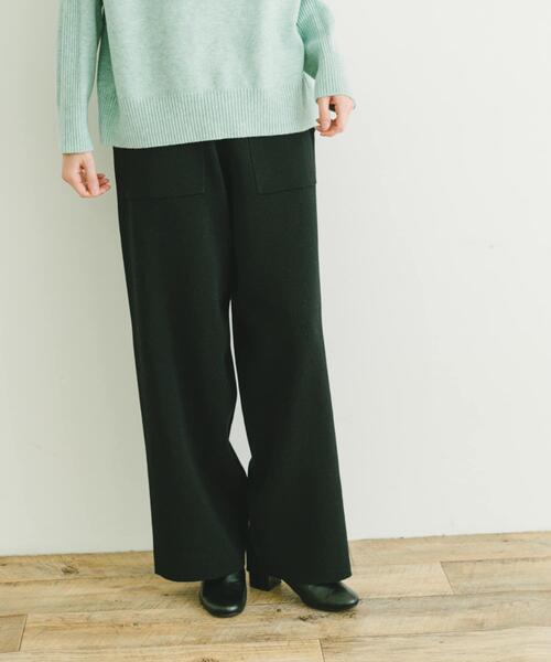 ITEMS URBANRESEARCH（アイテムズ アーバンリサーチ）の「ミラノリブニットパンツ（その他パンツ・レディース・ブラック/ブラウン/ベージュ・FREE）」の5枚目の写真