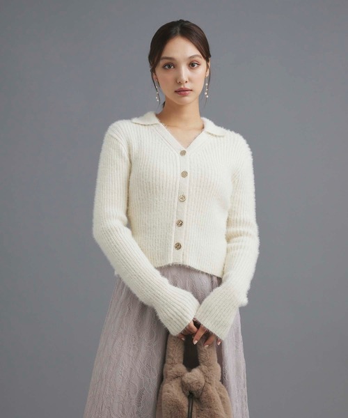 新品52.920円［MISAKI］EL MIDAS★カーディガン9casualプリント AMBIDEX Store △○AMOSSAミラノリブパフスリーブ カーディガン(F