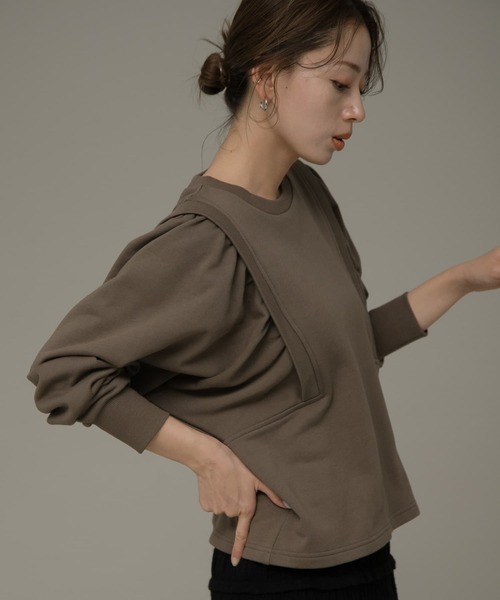 URBAN RESEARCH Sonny Label（アーバンリサーチサニーレーベル）の「ギャザードルマンスウェット（スウェット・レディース・カーキ/ブラック/ホワイト系その他・FREE）」の3枚目の写真