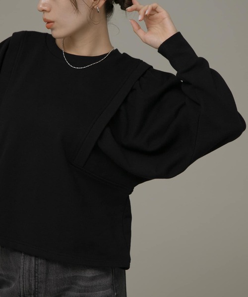 URBAN RESEARCH Sonny Label（アーバンリサーチサニーレーベル）の「ギャザードルマンスウェット（スウェット・レディース・カーキ/ブラック/ホワイト系その他・FREE）」の4枚目の写真