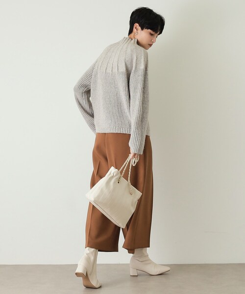 OPAQUE.CLIP(オペークドットクリップ)の「◆ストライプキルトチェーンショルダーバッグ(ショルダーバッグ・レディース・アイボリー/ブラック/ボルドー・00)」の5枚目の写真