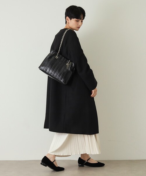 OPAQUE.CLIP(オペークドットクリップ)の「◆ストライプキルトチェーンショルダーバッグ(ショルダーバッグ・レディース・アイボリー/ブラック/ボルドー・00)」の7枚目の写真