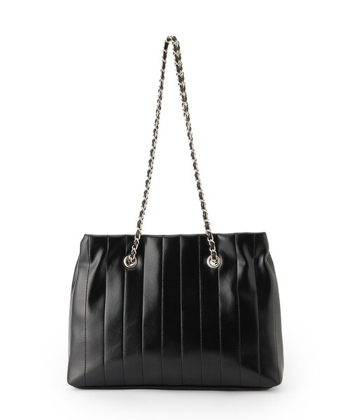 OPAQUE.CLIP(オペークドットクリップ)の「◆ストライプキルトチェーンショルダーバッグ(ショルダーバッグ・レディース・アイボリー/ブラック/ボルドー・00)」の10枚目の写真