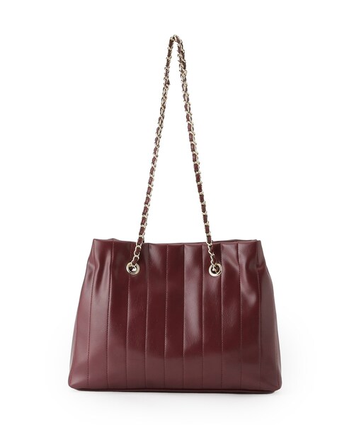 OPAQUE.CLIP(オペークドットクリップ)の「◆ストライプキルトチェーンショルダーバッグ(ショルダーバッグ・レディース・アイボリー/ブラック/ボルドー・00)」の11枚目の写真