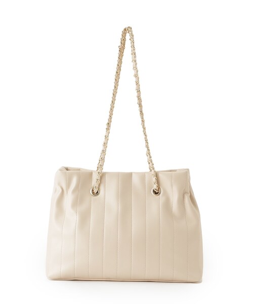 OPAQUE.CLIP(オペークドットクリップ)の「◆ストライプキルトチェーンショルダーバッグ(ショルダーバッグ・レディース・アイボリー/ブラック/ボルドー・00)」の14枚目の写真