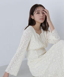 NATURAL BEAUTY BASIC | ◇シュリンクレースワンピース(ワンピース)