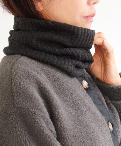 肌側シルク＆表側コットン二重編み ネックウォーマー（ネック