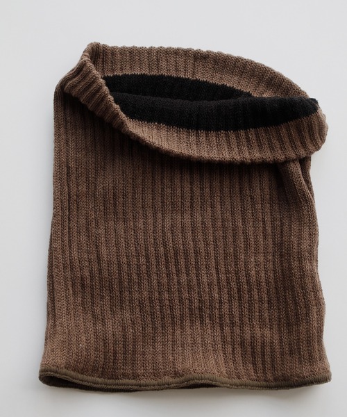 ciel serein（シエルスラン）の「肌側シルク＆表側コットン二重編み ネックウォーマー（ネックウォーマー/スヌード・レディース・インディゴブルー/ベージュ系/ブラウン/杢グレー/チャコール/ベージュ・FREE）」の11枚目の写真