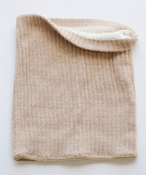 ciel serein（シエルスラン）の「肌側シルク＆表側コットン二重編み ネックウォーマー（ネックウォーマー/スヌード・レディース・インディゴブルー/ベージュ系/ブラウン/杢グレー/チャコール/ベージュ・FREE）」の13枚目の写真