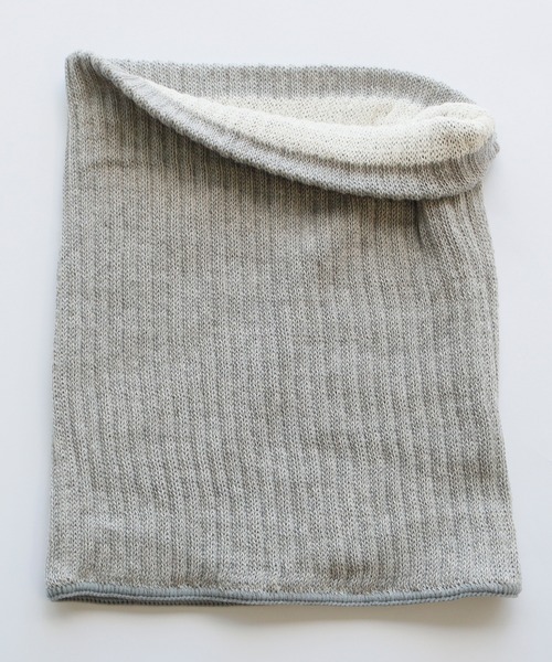 ciel serein（シエルスラン）の「肌側シルク＆表側コットン二重編み ネックウォーマー（ネックウォーマー/スヌード・レディース・インディゴブルー/ベージュ系/ブラウン/杢グレー/チャコール/ベージュ・FREE）」の15枚目の写真