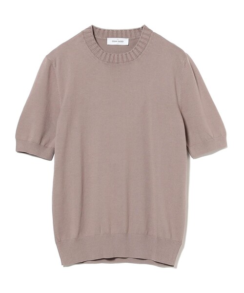 Gran Sasso(グランサッソ)の「GRAN SASSO / 14ゲージ コットン クルーネック ニット(Tシャツ/カットソー・メンズ・ホワイト/カーキ/ネイビー・44/46/48/50/52)」の7枚目の写真