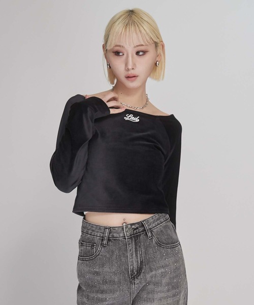 ENVYM(アンビー)の「ラグランベロアトップス(Tシャツ/カットソー・レディース・ブラック/ブラウン/ブルー・FREE)」の12枚目の写真