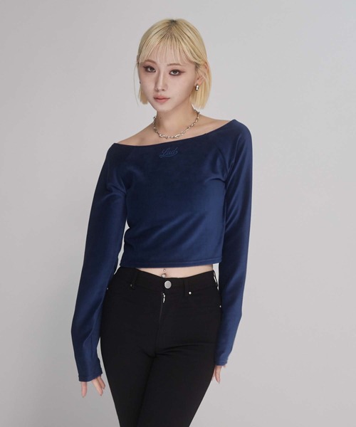 ENVYM(アンビー)の「ラグランベロアトップス(Tシャツ/カットソー・レディース・ブラック/ブラウン/ブルー・FREE)」の14枚目の写真