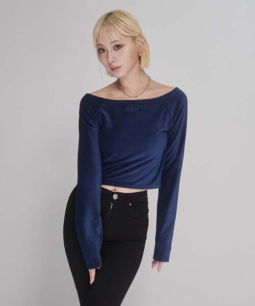 ENVYM(アンビー)の「ラグランベロアトップス(Tシャツ/カットソー・レディース・ブラック/ブラウン/ブルー・FREE)」の15枚目の写真