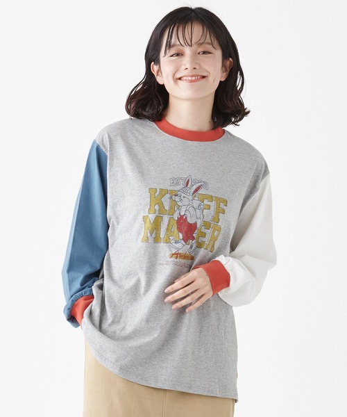 KRIFF MAYER Lady's Collection(クリフメイヤーレディースコレクション)の「クリフラビットロンT(Tシャツ/カットソー・レディース・ライトグリーン/カラフル/ブラック/オフホワイト/ブルー・MEDIUM/LARGE)」の5枚目の写真