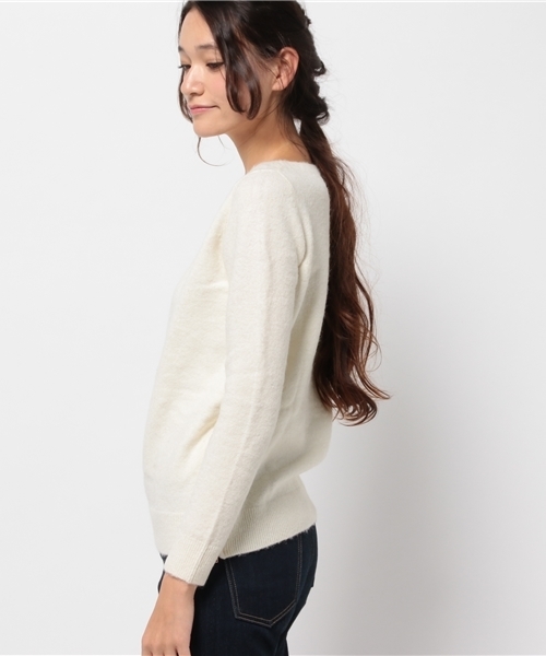 OUTLET（アウトレット）の「【DouDou】ヴィテックス脇ファスナーP/O（ニット/セーター・レディース・オフホワイト・FREE）」の3枚目の写真