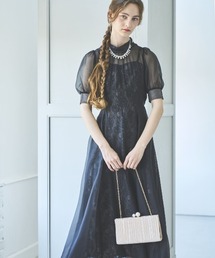 laju チュールレイヤードスパンコールドレス チュールレイヤード