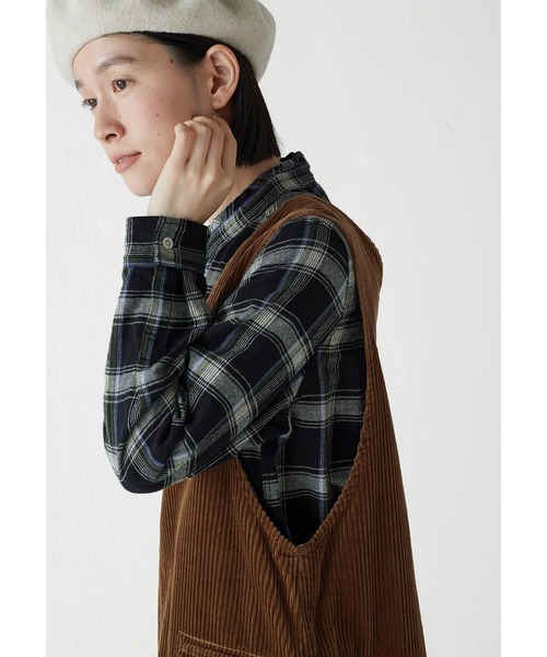 Sunny clouds（サニークラウズ）の「サニークラウズ　普段着チェックシャツ〈レディース〉（シャツ/ブラウス・レディース・ブラック系その他/ブラウン系その他/ブルー系その他・M/L/LL/3L）」の2枚目の写真