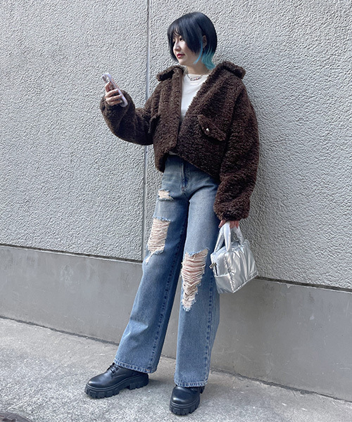 Mi-je（ミジェ）の「アソートワイドパンツ【韓国ファッション】（その他パンツ・レディース・ネイビー/ライトブルー/ブルー・S/M）」の9枚目の写真
