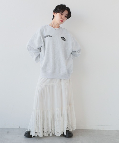 RAGEBLUE（レイジブルー）の「ワッペンモチーフ/プリントルーズスウェット（スウェット・レディース・ライトグレー/スミクロ・FREE）」の7枚目の写真