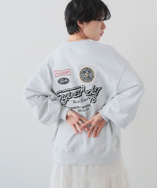 RAGEBLUE（レイジブルー）の「ワッペンモチーフ/プリントルーズスウェット（スウェット・レディース・ライトグレー/スミクロ・FREE）」の8枚目の写真