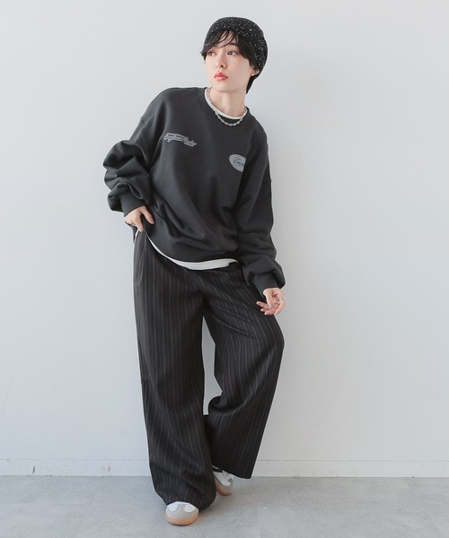 RAGEBLUE（レイジブルー）の「ワッペンモチーフ/プリントルーズスウェット（スウェット・レディース・ライトグレー/スミクロ・FREE）」の9枚目の写真