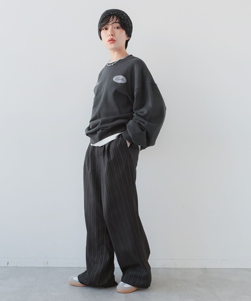 RAGEBLUE（レイジブルー）の「ワッペンモチーフ/プリントルーズスウェット（スウェット・レディース・ライトグレー/スミクロ・FREE）」の10枚目の写真