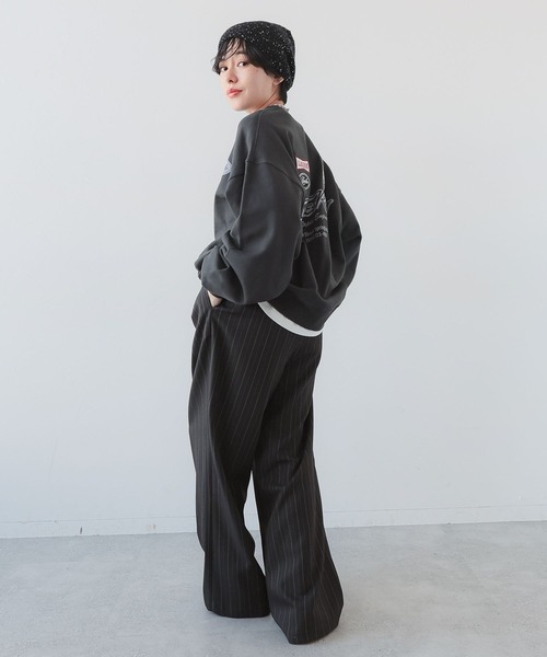 RAGEBLUE（レイジブルー）の「ワッペンモチーフ/プリントルーズスウェット（スウェット・レディース・ライトグレー/スミクロ・FREE）」の11枚目の写真