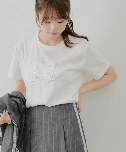 Another Branch olive des olive（アナザーブランチオリーブデオリーブ）の「キラキラロゴTシャツ（Tシャツ/カットソー・レディース・ブラック/オフホワイト・FREE）」の12枚目の写真