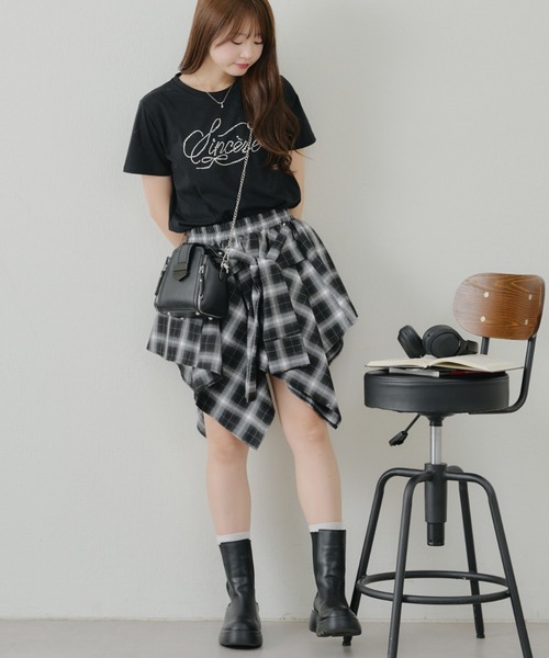 Another Branch olive des olive（アナザーブランチオリーブデオリーブ）の「キラキラロゴTシャツ（Tシャツ/カットソー・レディース・ブラック/オフホワイト・FREE）」の13枚目の写真