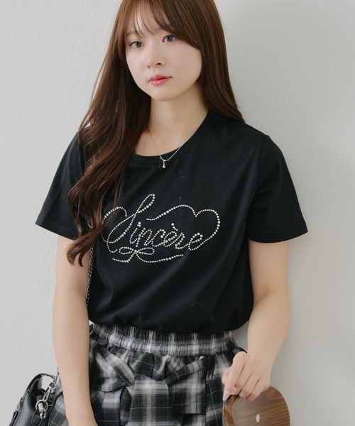 Another Branch olive des olive（アナザーブランチオリーブデオリーブ）の「キラキラロゴTシャツ（Tシャツ/カットソー・レディース・ブラック/オフホワイト・FREE）」の4枚目の写真