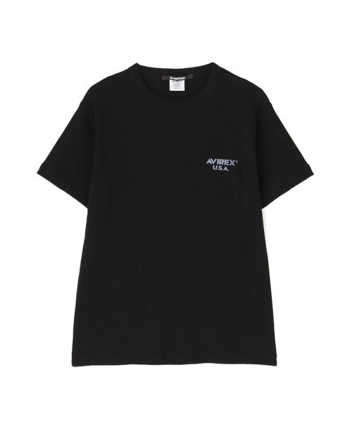 AVIREX（アヴィレックス）の「MINI WAFFLE T-SHIRT / ミニワッフル 半袖Tシャツ / AVIREX / アヴィレックス（Tシャツ/カットソー・メンズ・オリーブ/ホワイト/ブラック/チャコール・LARGE/MEDIUM/SMALL/X-LARGE）」の9枚目の写真