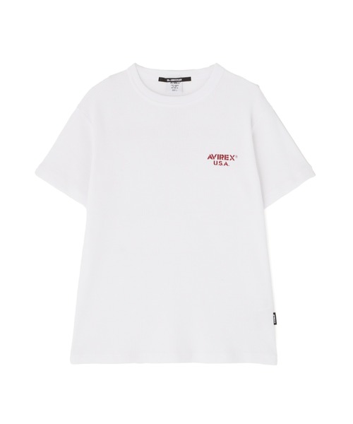 AVIREX（アヴィレックス）の「MINI WAFFLE T-SHIRT / ミニワッフル 半袖Tシャツ / AVIREX / アヴィレックス（Tシャツ/カットソー・メンズ・オリーブ/ホワイト/ブラック/チャコール・LARGE/MEDIUM/SMALL/X-LARGE）」の6枚目の写真