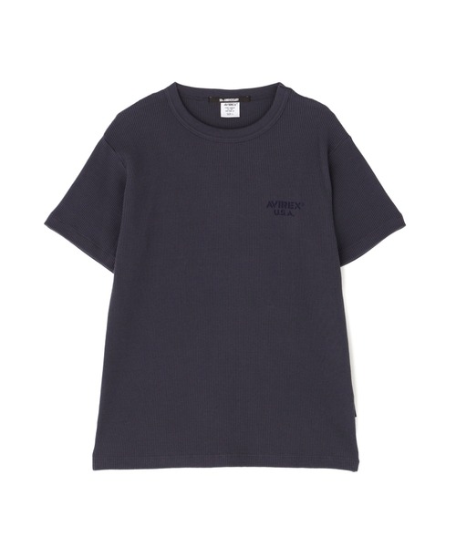 AVIREX（アヴィレックス）の「MINI WAFFLE T-SHIRT / ミニワッフル 半袖Tシャツ / AVIREX / アヴィレックス（Tシャツ/カットソー・メンズ・オリーブ/ホワイト/ブラック/チャコール・LARGE/MEDIUM/SMALL/X-LARGE）」の15枚目の写真