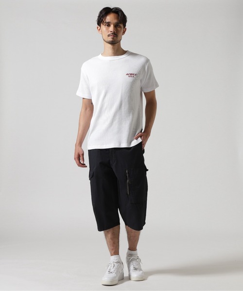 AVIREX（アヴィレックス）の「MINI WAFFLE T-SHIRT / ミニワッフル 半袖Tシャツ / AVIREX / アヴィレックス（Tシャツ/カットソー・メンズ・オリーブ/ホワイト/ブラック/チャコール・LARGE/MEDIUM/SMALL/X-LARGE）」の20枚目の写真