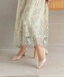 haremode | 結婚式 お呼ばれ 謝恩会 成人式 対応 レース チャンキー 5cmヒール  ポインテッドトゥ オケージョン パーティー  パンプス(パンプス)