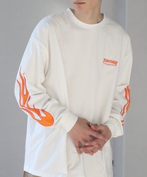 【THRASHER/スラッシャー】THRASHER Sleeve design print L/S Tee/スリーブデザインプリント ロングスリーブTシャツ