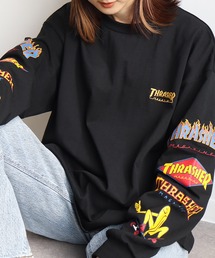 【THRASHER/スラッシャー】THRASHER Sleeve design print L/S Tee/スリーブデザインプリント ロングスリーブTシャツ