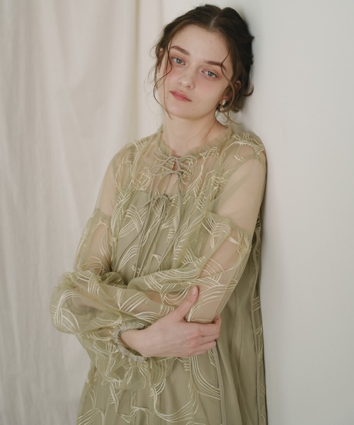 リボン刺繍ギャザードレス（ドレス）｜Dorry Doll（ドリードール）の