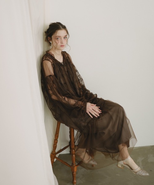 リボン刺繍ギャザードレス（ドレス）｜Dorry Doll（ドリードール）の