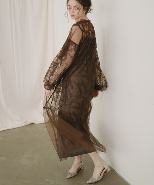 リボン刺繍ギャザードレス（ドレス）｜Dorry Doll（ドリードール）の