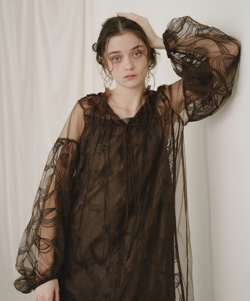 リボン刺繍ギャザードレス（ドレス）｜Dorry Doll（ドリードール）の