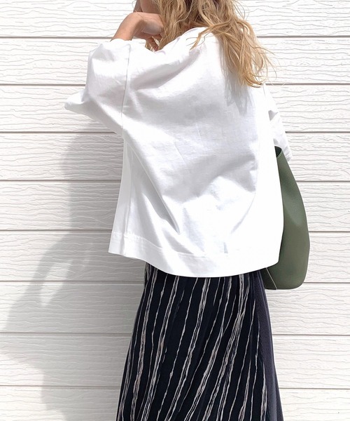 Q(キュー)の「ドライタッチコットンT(Tシャツ/カットソー・レディース・ライム/ホワイト/チャコールグレー・MEDIUM)」の13枚目の写真